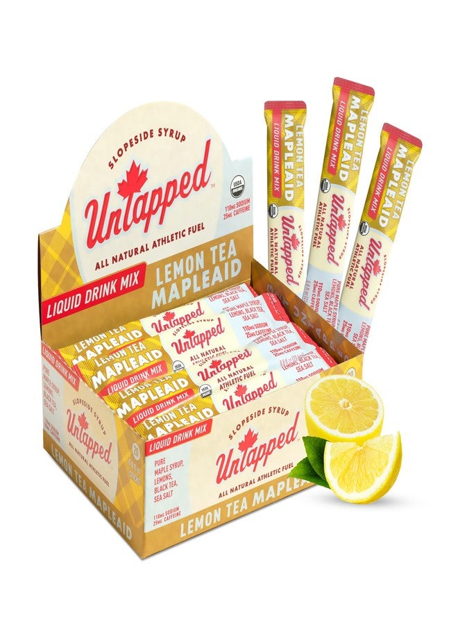 Untapped Lemon Tea Mapleaid - 20 Single-Serve Packets | Organic Maple Syrup, Lemon Juice & Black Tea | Running Fuel with Energizing Electrolytes & Caffeine | Naturally Powered by Pure Vermont Maple - Image 1
